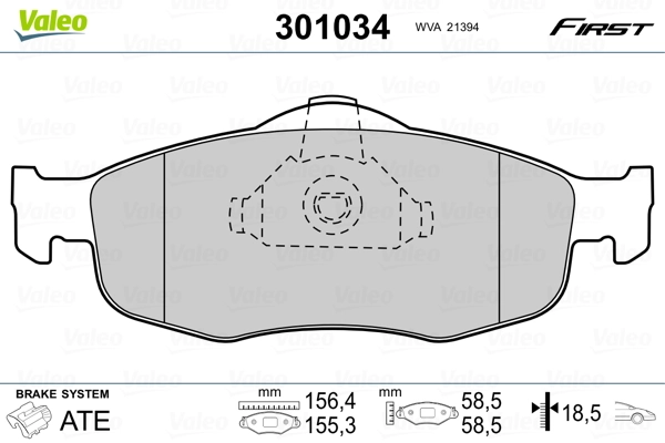 Brake Pad Set, disc brake FIRST 301034