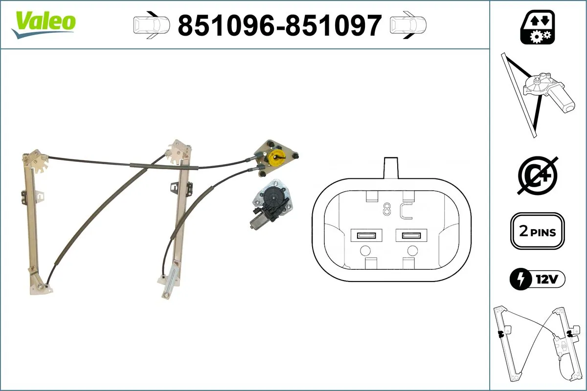 VALEO 851096 Window Regulator