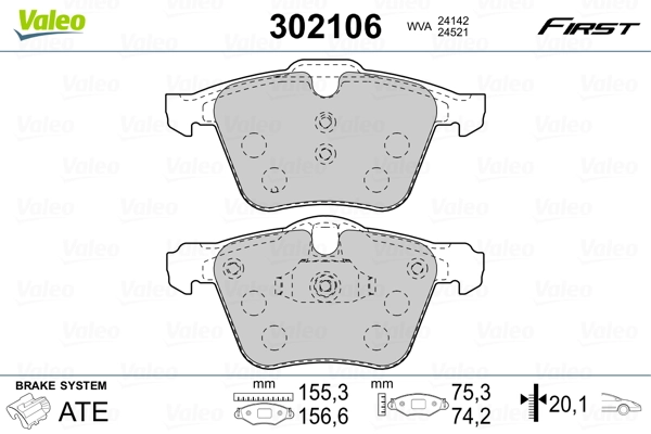 Brake Pad Set, disc brake FIRST 302106