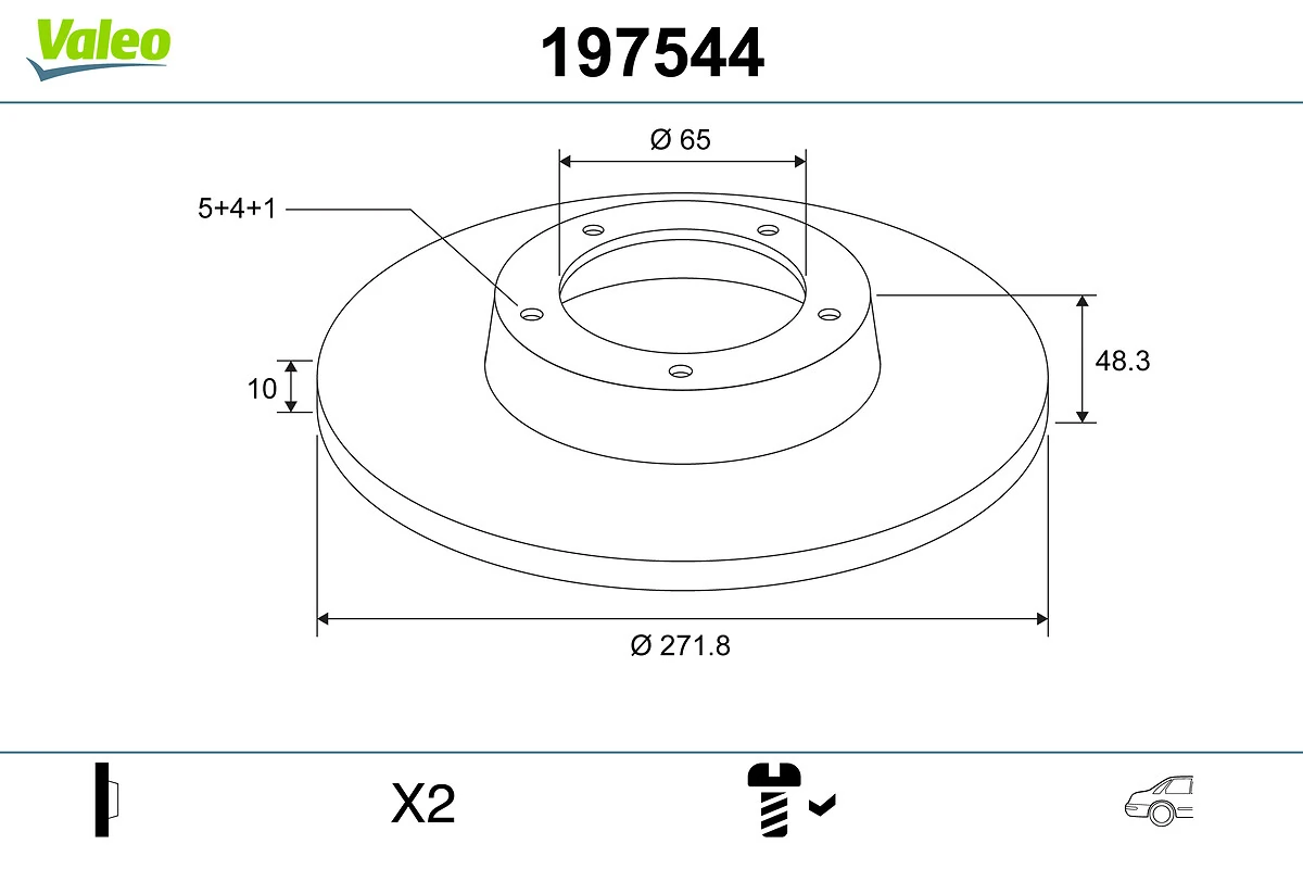 VALEO 197544 Brake Disc