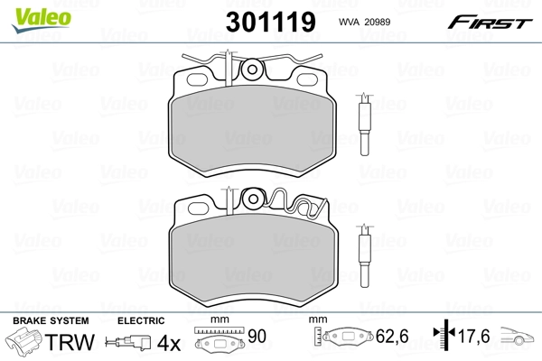 Brake Pad Set, disc brake FIRST 301119