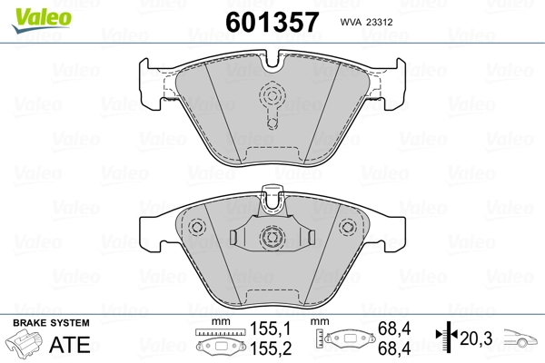 Brake Pad Set, disc brake 601357