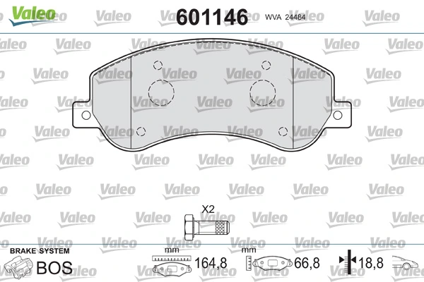 VALEO 601146 Brake Pad Set, disc brake