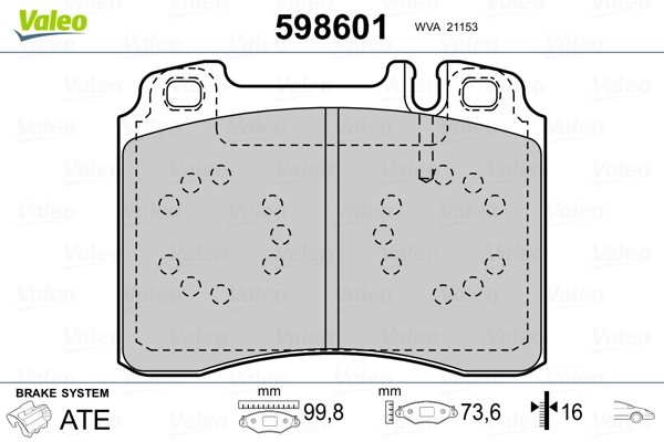 Brake Pad Set, disc brake 598601