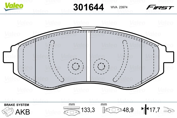 Brake Pad Set, disc brake FIRST 301644