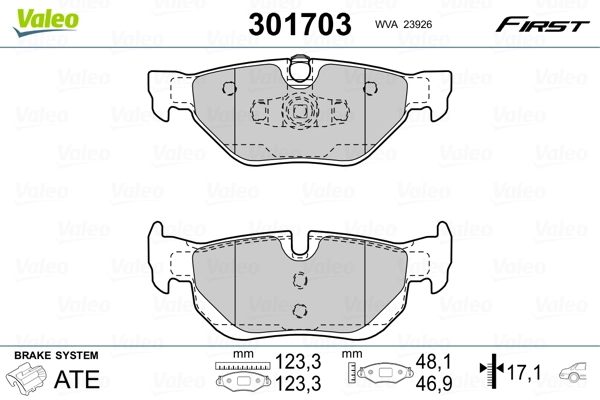 Brake Pad Set, disc brake FIRST 301703
