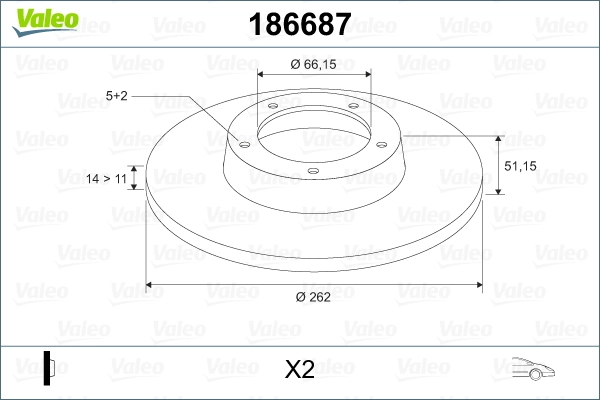 VALEO 186687 Brake Disc