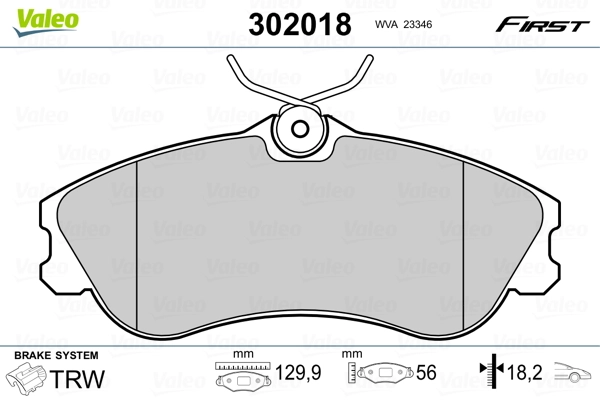 Brake Pad Set, disc brake FIRST 302018