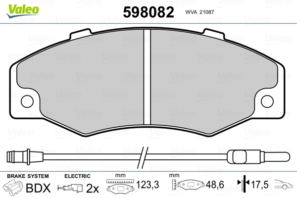 VALEO 598082 Brake Pad Set, disc brake