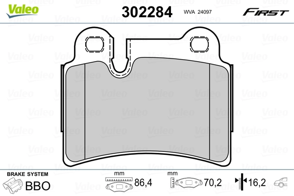 Brake Pad Set, disc brake FIRST 302284