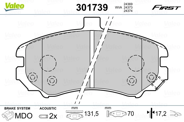 Brake Pad Set, disc brake FIRST 301739