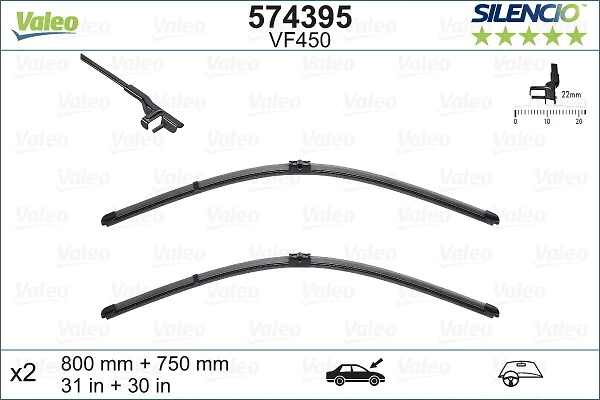 ريشة ماسحة SILENCIO FLAT BLADE SET 574395