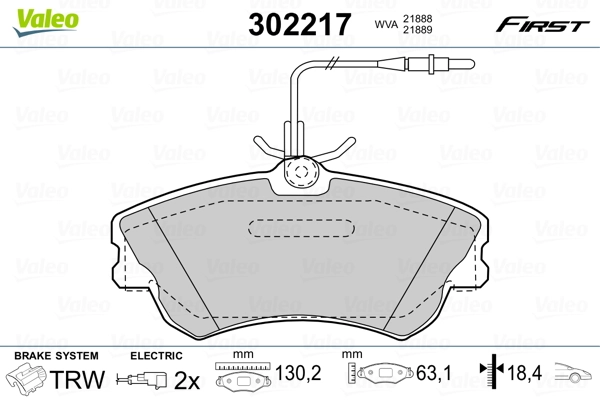 Brake Pad Set, disc brake FIRST 302217