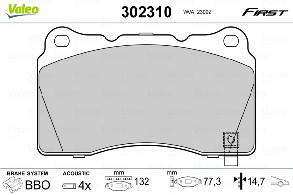 Brake Pad Set, disc brake FIRST 302310
