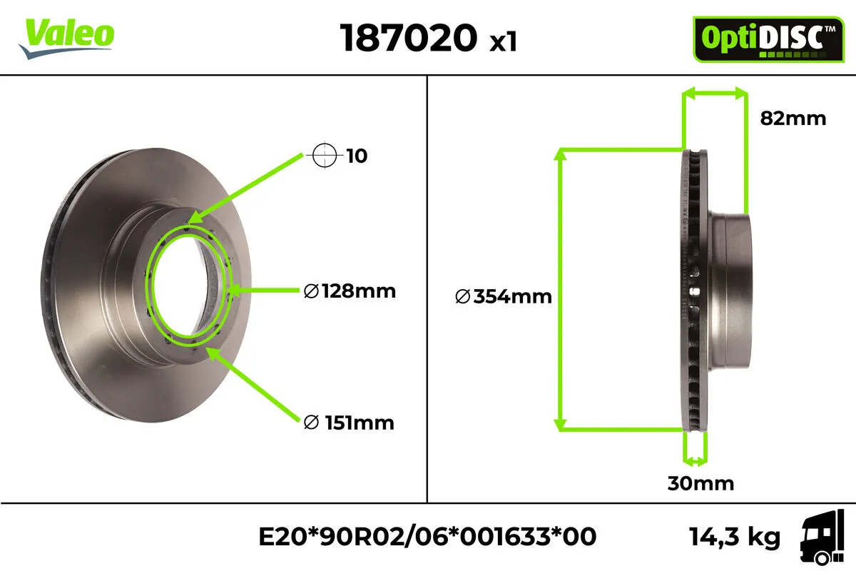 VALEO 187020 Brake Disc