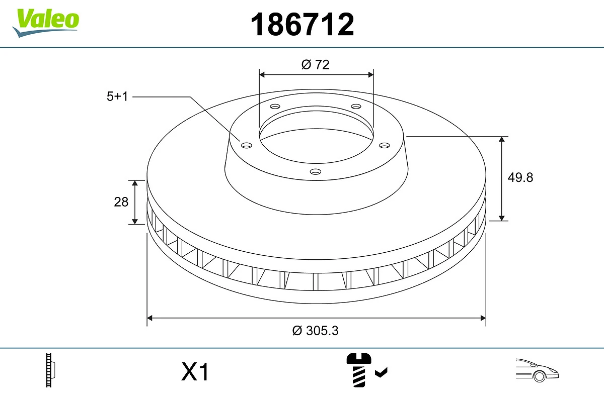 VALEO 186712 Brake Disc