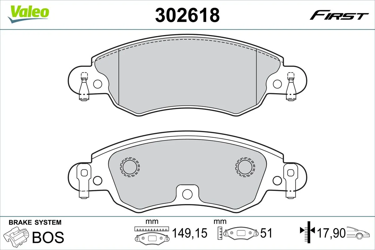 Brake Pad Set, disc brake FIRST 302618