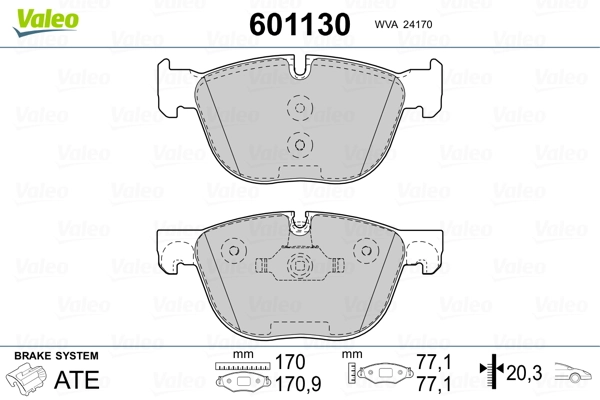 VALEO 601130 Brake Pad Set, disc brake