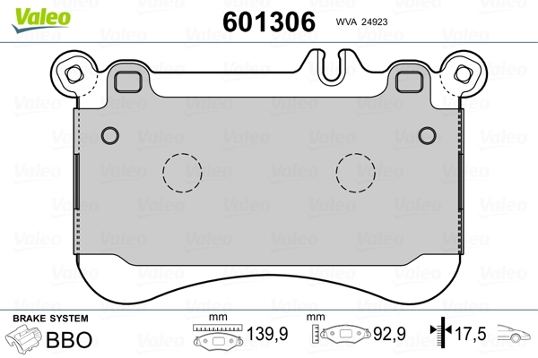 VALEO 601306 Brake Pad Set, disc brake