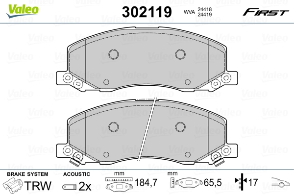 Brake Pad Set, disc brake FIRST 302119