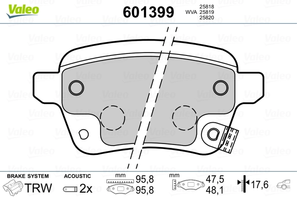 Brake Pad Set, disc brake 601399