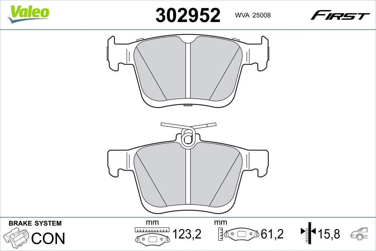 Brake Pad Set, disc brake FIRST 302952