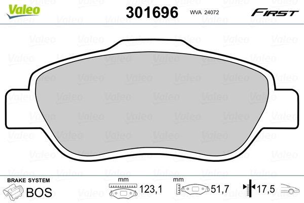 Brake Pad Set, disc brake FIRST 301696