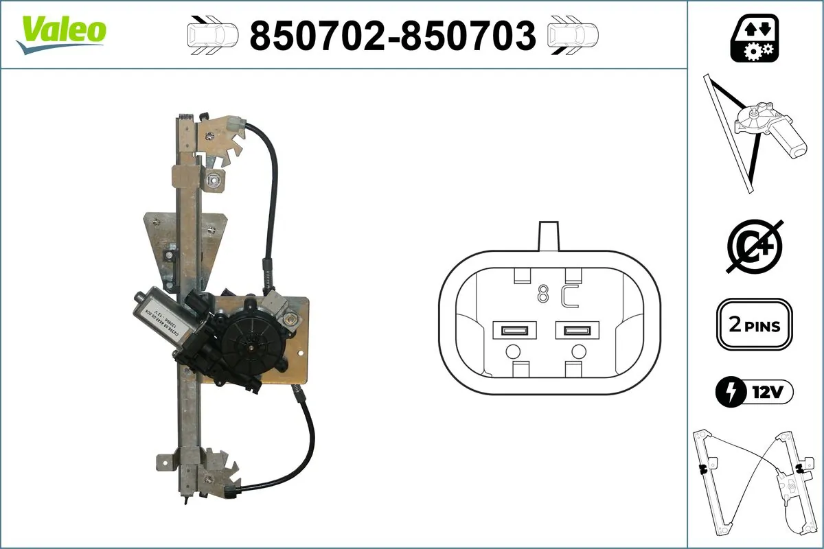 VALEO 850702 Window Regulator