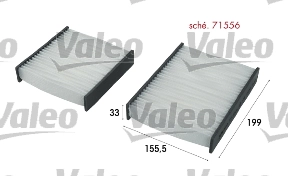 Filter, cabin air VALEO ESSENTIAL 715556