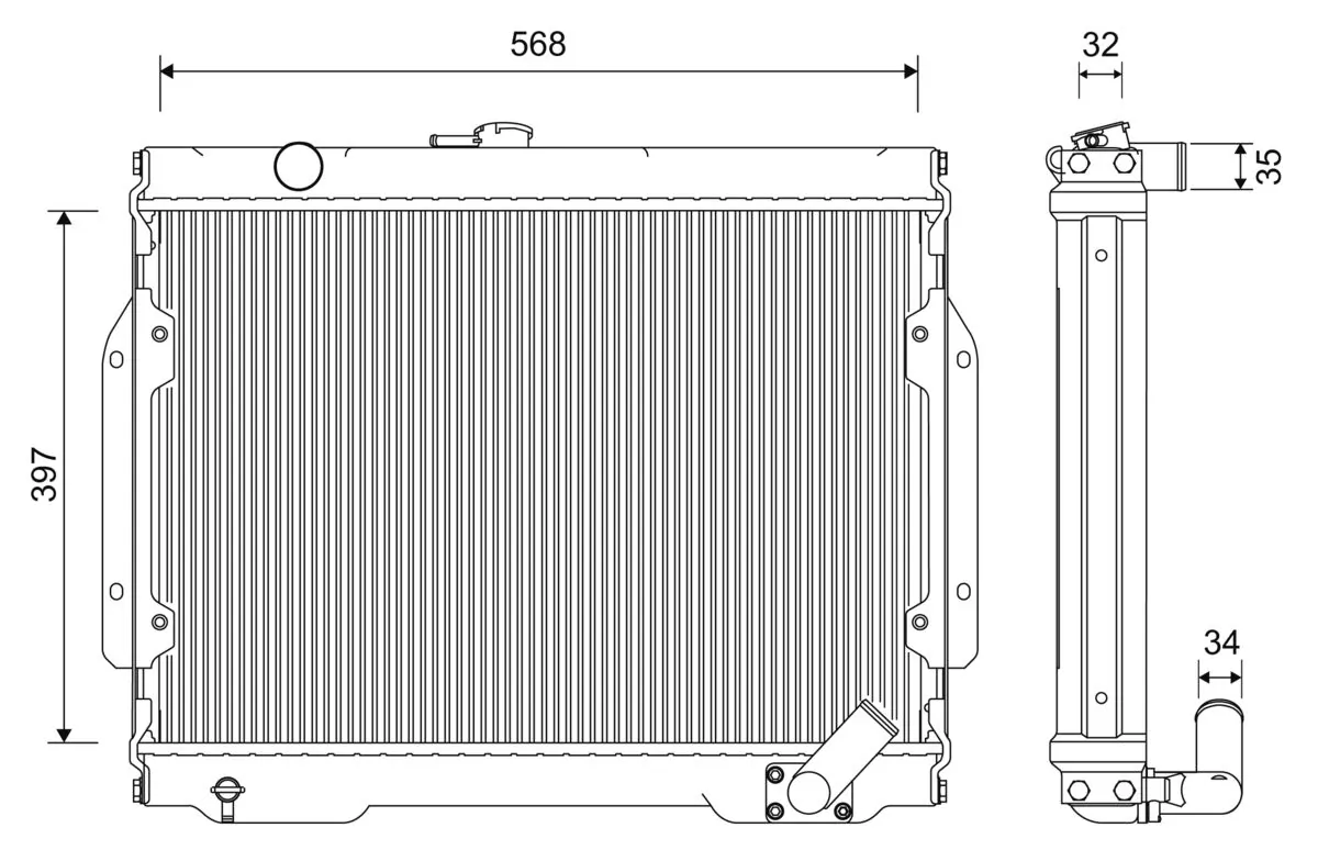 Radiator, engine cooling 701262