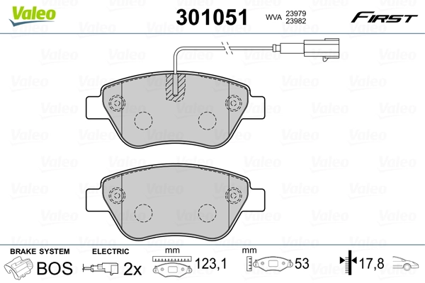 Brake Pad Set, disc brake FIRST 301051