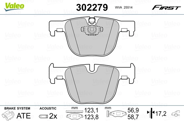 Brake Pad Set, disc brake FIRST 302279