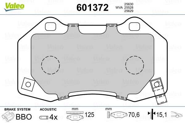 VALEO 601372 Brake Pad Set, disc brake