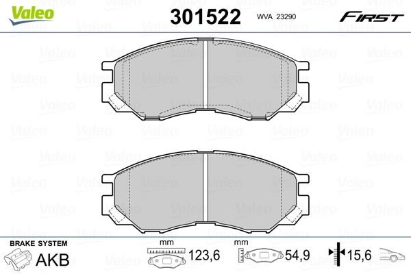 Brake Pad Set, disc brake FIRST 301522