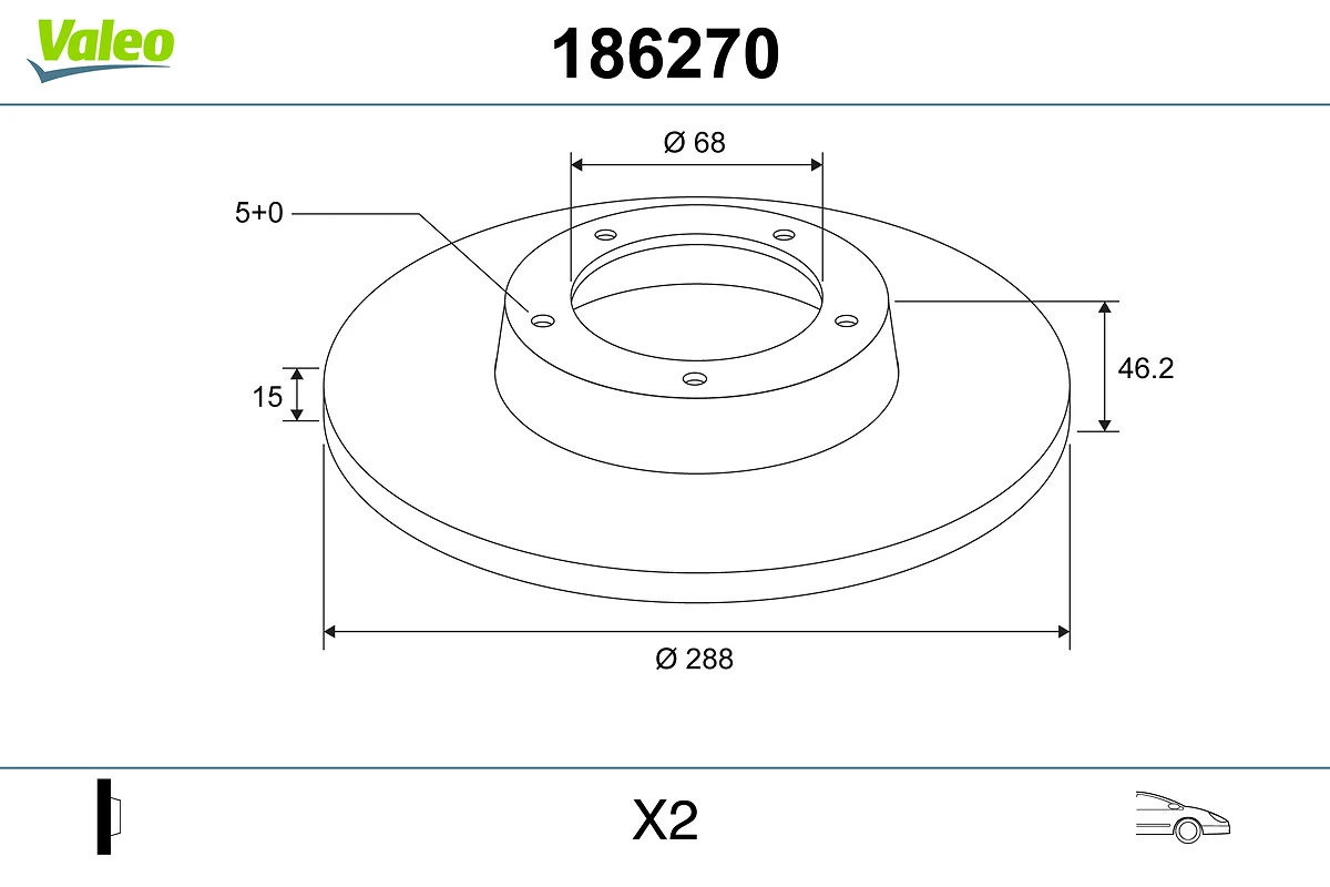 VALEO 186270 Brake Disc