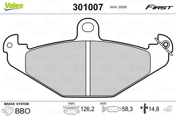 Brake Pad Set, disc brake FIRST 301007