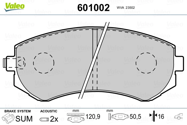 VALEO 601002 Brake Pad Set, disc brake