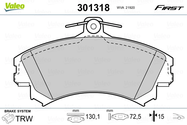 Brake Pad Set, disc brake FIRST 301318