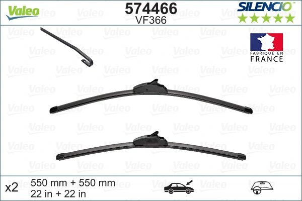 Wiper Blade SILENCIO FLAT BLADE SET 574466
