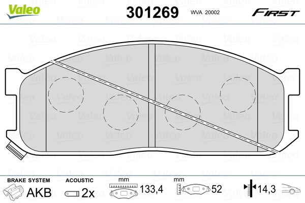 VALEO 301269 Brake Pad Set, disc brake