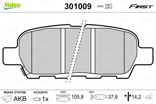 Brake Pad Set, disc brake FIRST 301009