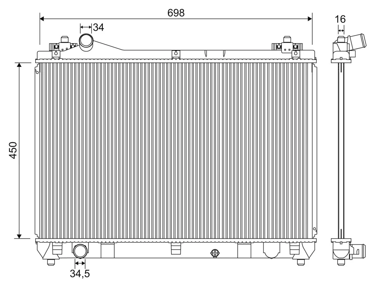 Radiator, engine cooling 701243