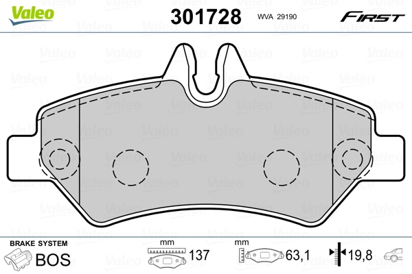 Brake Pad Set, disc brake FIRST 301728