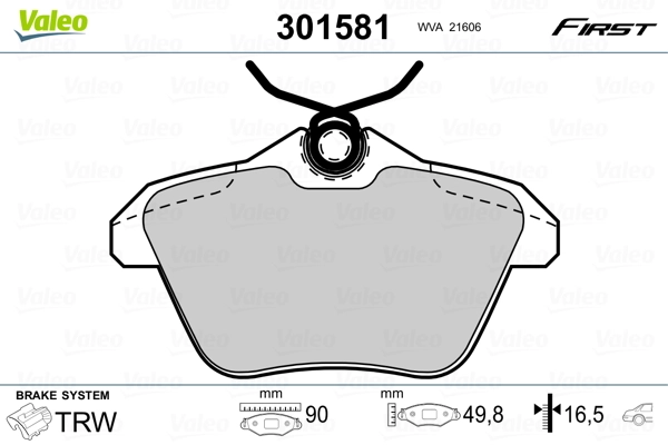 Brake Pad Set, disc brake FIRST 301581