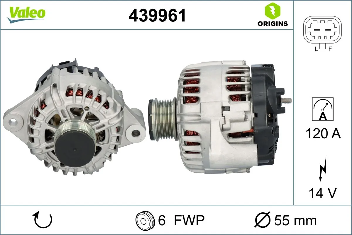 Alternator VALEO ORIGINS NEW OE TECHNOLOGY 439961