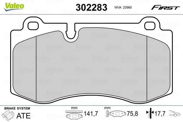Brake Pad Set, disc brake FIRST 302283