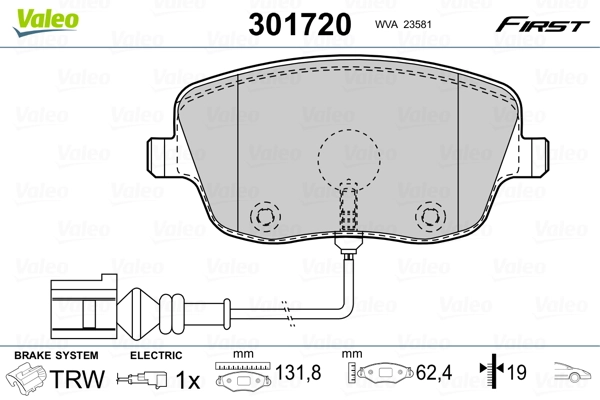 Brake Pad Set, disc brake FIRST 301720