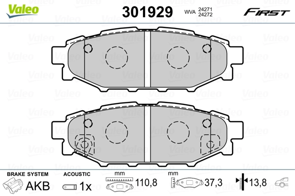 Brake Pad Set, disc brake FIRST 301929