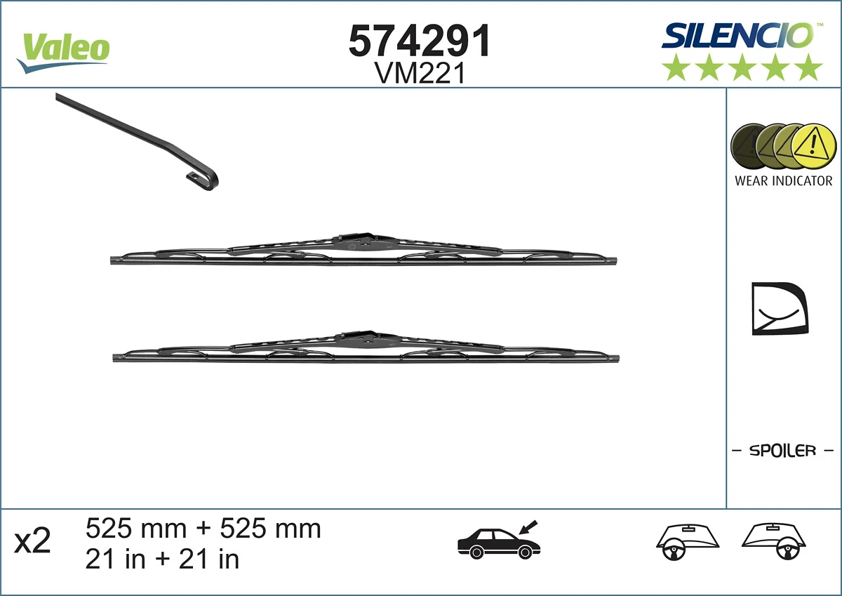 Wiper Blade SILENCIO CONVENTIONAL SET 574291