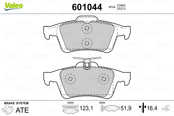 VALEO 601044 Brake Pad Set, disc brake